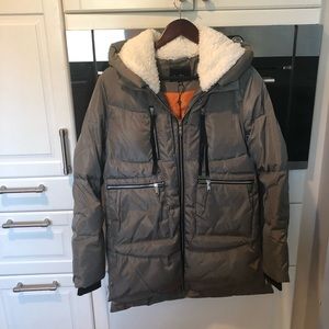 Sam Edelman Faux Fur Parka- Sage Green Size Small